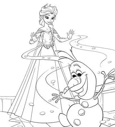 新冰雪女王的简笔画