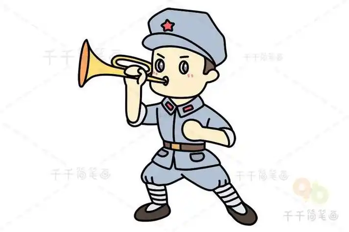 八路军简笔画吹号的红军的简笔红军战士怎么画红军战士简笔画步骤关于