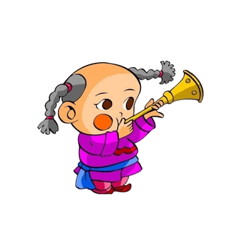 金色卡通唢呐