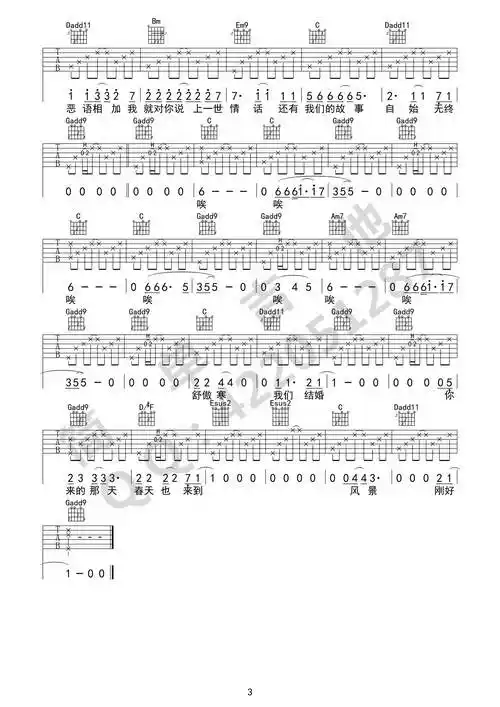 傲寒吉他谱马頔吉他图片谱3张