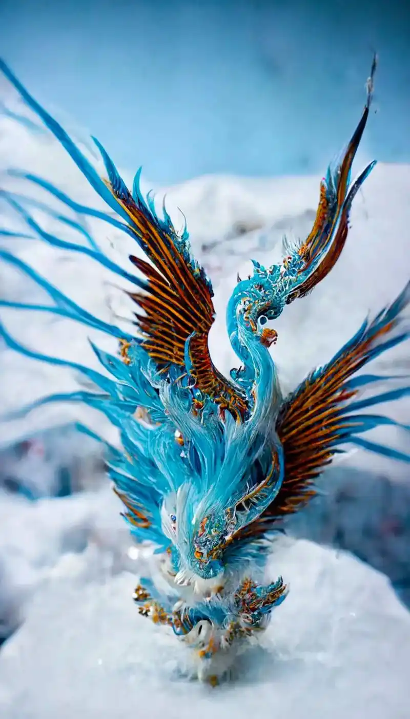 冰凤凰化烈焰为冰霜犹如千年雪莲绽放高傲迷人