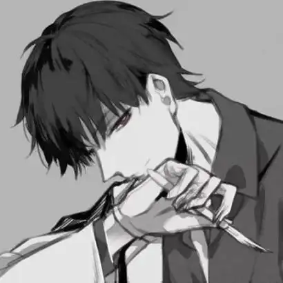 二次元动漫男生颓废头像