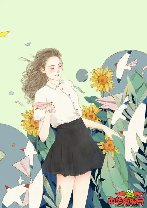 清新唯美森系水彩插画图片,聆听花语