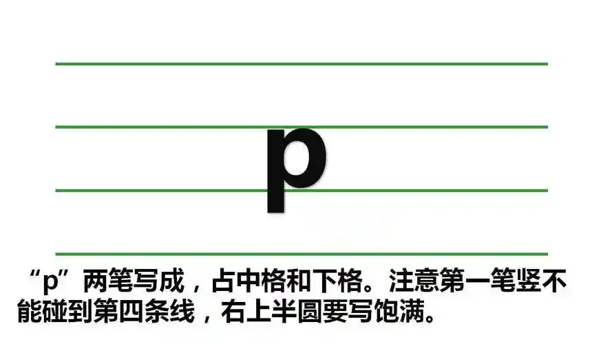 拼音p的正确书写格式p的正确写法顺序