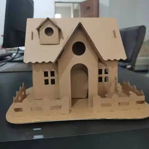 益智纸板圣诞节手工diy圣诞屋子儿童小房子自制材料雪屋玩具城堡