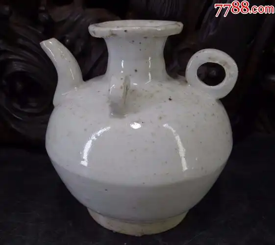 63明清高影清釉白釉执壶包老包真到代全品