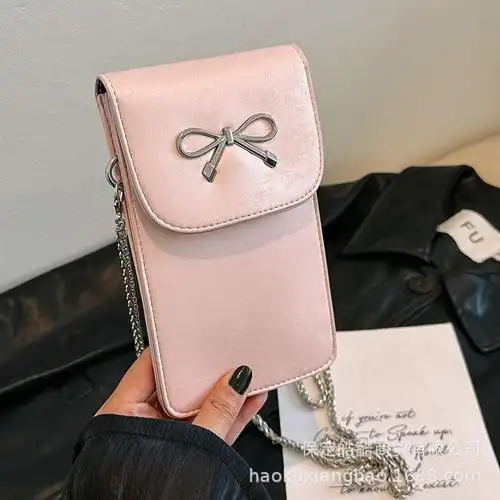 夏天手机包女斜挎2024新款透明装放手机袋可触屏迷你零钱小包包