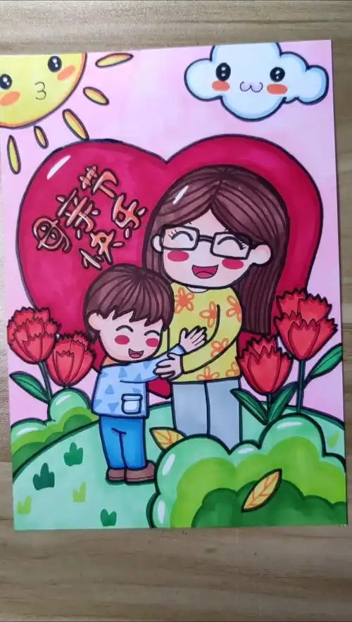 儿童创意画#母亲节主题儿童画