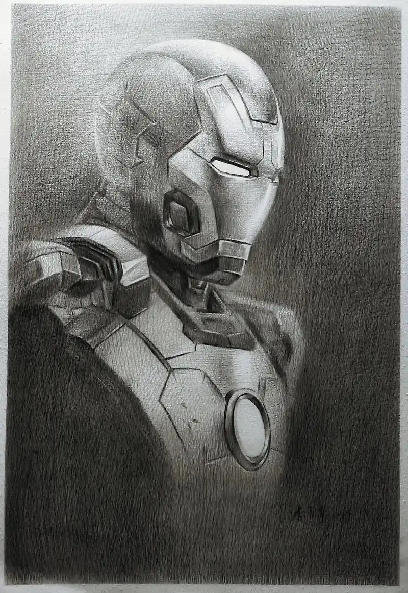 钢铁侠绘画#素描 #一起学画画 #想画就画 #漫威 #美术生 - 抖音