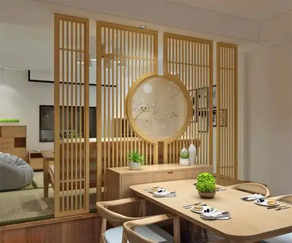100平米新中式客厅玄关隔断装修效果图装修效果图