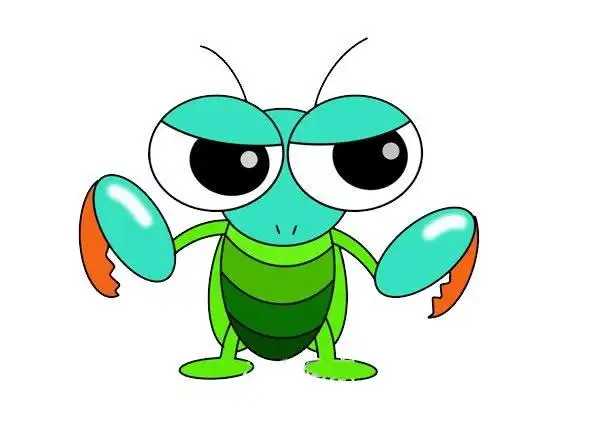 卡通螳螂将军简笔画画法步骤图解教程