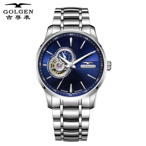 golgen/古尊手表男自动机械表时尚镂空钢带防水男士腕表6150m