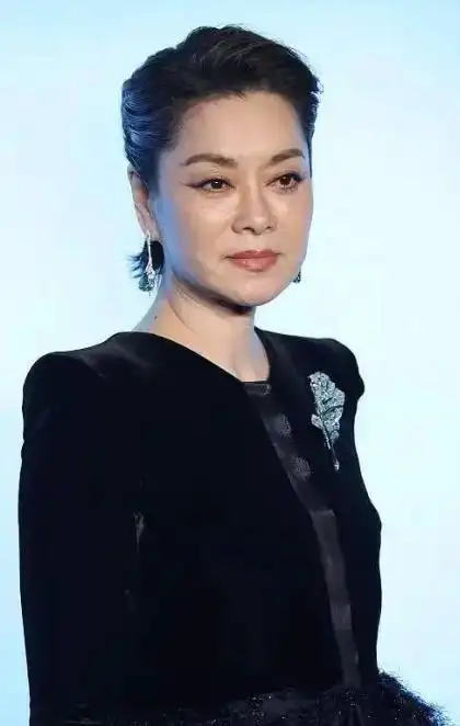 58岁毛阿敏气场真足,穿垫肩礼服又飒又美,背头短发一看就不好惹