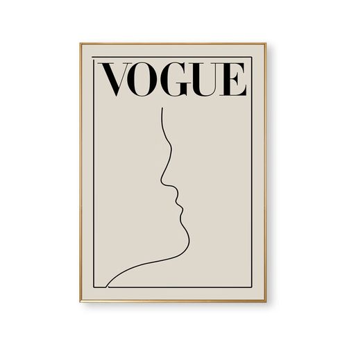 楠洛北欧艺术小众挂画卧室摆画服装店抽象海报时尚线条装饰画 30*40黑