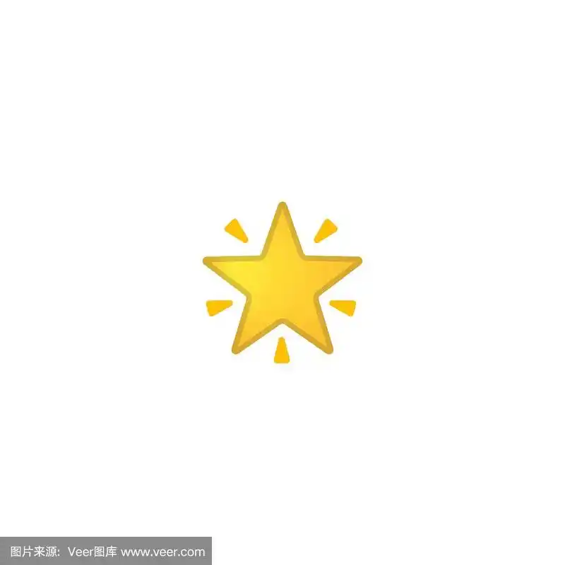 星相隔离的现实矢量图标.星形插图表情符号,表情符号,图标