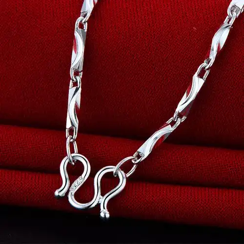 925银元宝链男士项链时尚霸气情侣项链男款男女银项链银饰品送女朋友