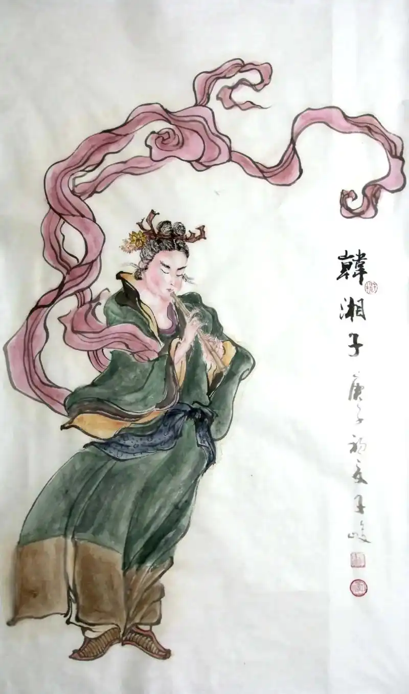 国画八仙人物系列7韩湘子#道教人物画 #一幅画 #人物画 # - 抖音
