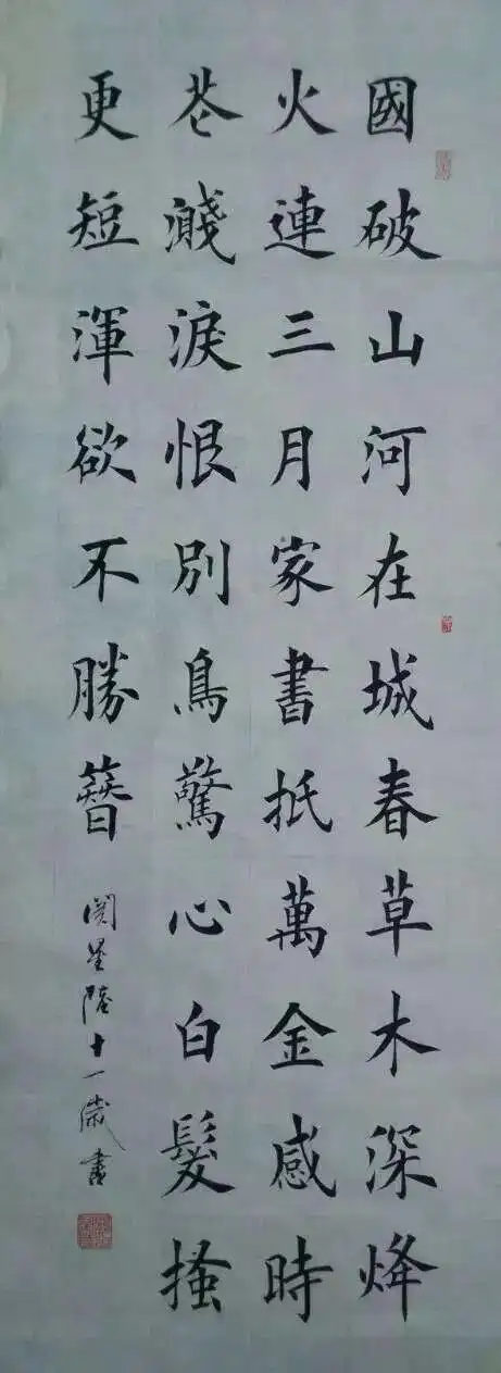 澳门书法小神童关星陆楷书作品