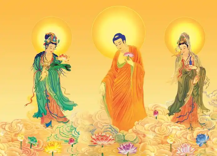 西方三圣佛像观音佛像阿弥陀佛佛像地藏王菩萨佛像