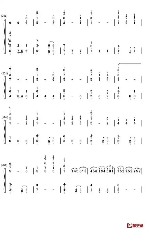 unlasting钢琴简谱-数字双手-lisa11