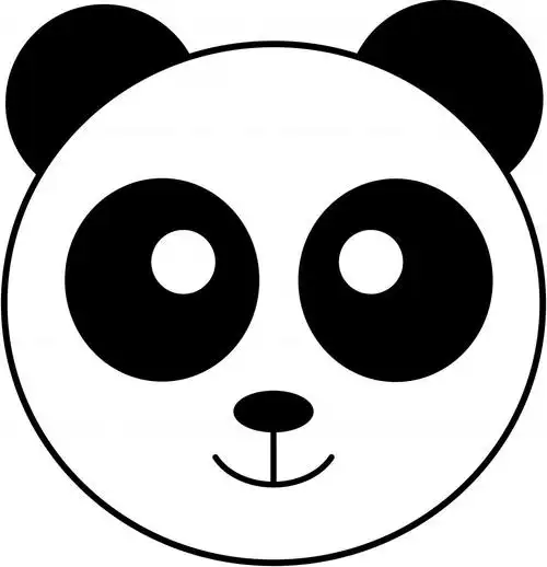 熊猫头简笔画,绘画图片,儿童文艺-绘艺素材网