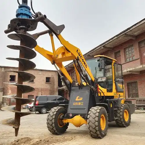 小型挖掘机螺旋钻机农网改造打电杆洞钻坑机明茂电力水泥杆打坑机