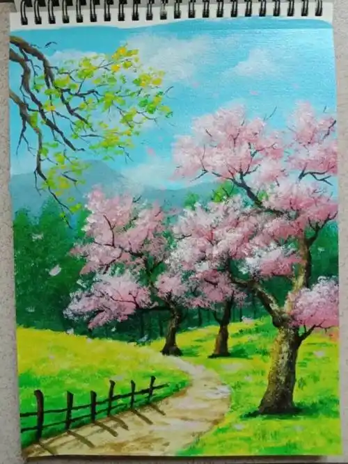 风景水粉画风景水粉画图片大全