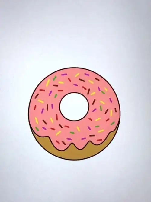 简笔画 #简笔画教程   #零基础学画画   #网红甜甜圈   #可爱简笔画