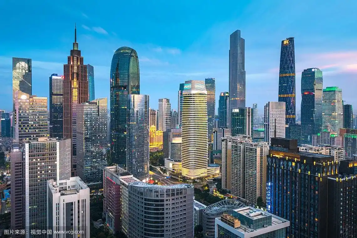 夜景广州繁荣都市风光城市天际线cbd高楼大厦建筑商务经济金融