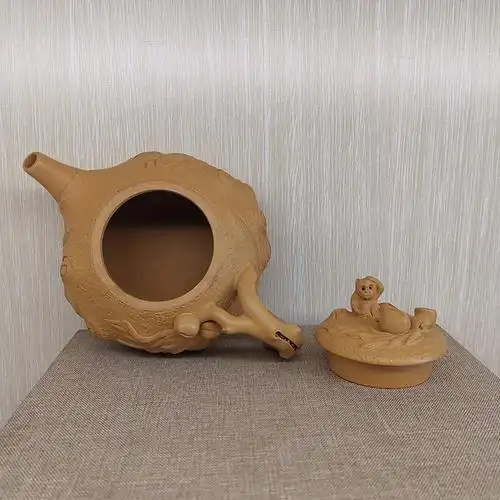 原矿紫砂壶黄金段350cc供春作者民间艺人范丽华半手