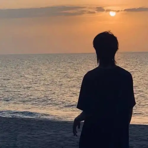 男生头像个性又帅气的不露脸背影头像落日风景头像