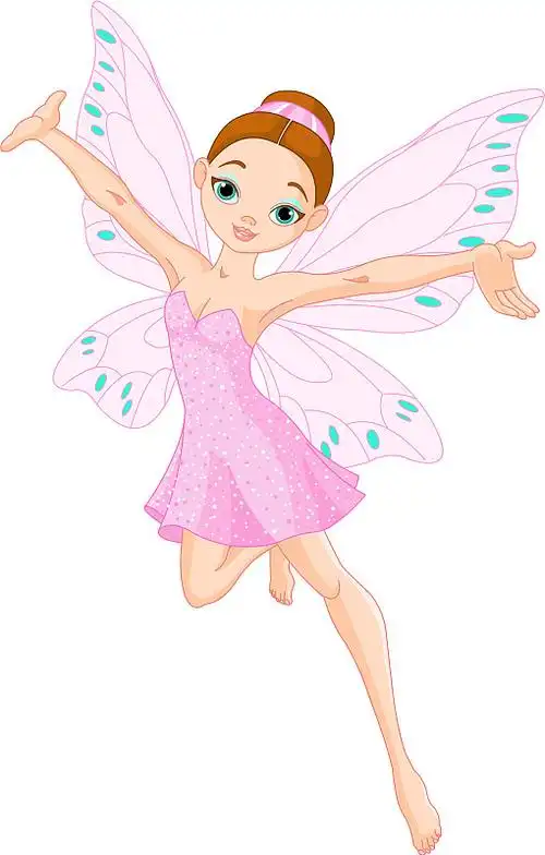 可爱的粉色春花仙子图片素材