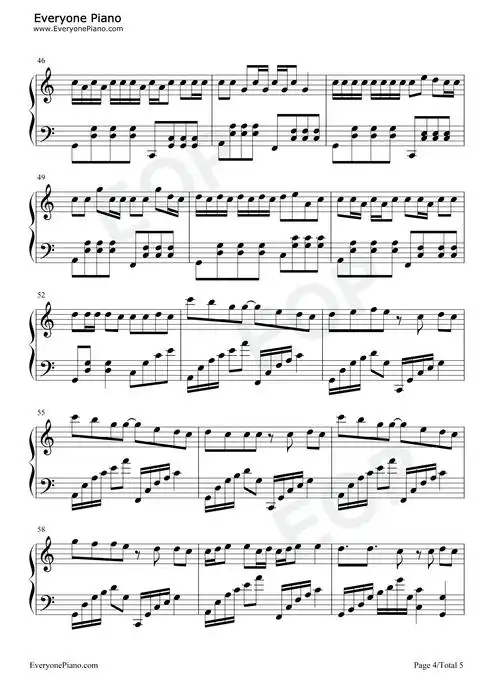 圈住你-有一种过度反应是收到你的指令-抖音热歌五线谱预览4