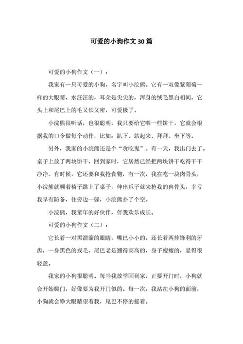 可爱的小狗作文30篇docx23页