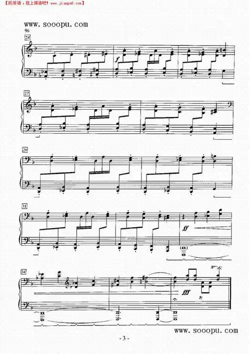 《西部土风舞》钢琴谱图片