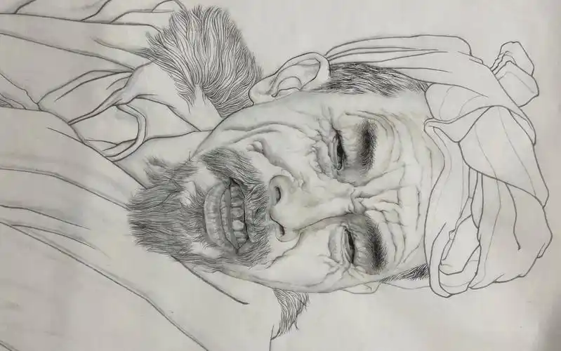 国画人物绘画示范-眼睛部分画法-工笔人物白描线稿