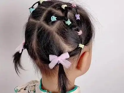 1-3岁宝宝短碎发这样扎,简单又漂亮#编发教程 #骗你生女儿 #扎发教程