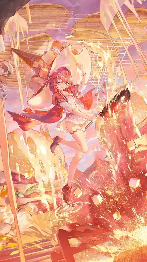 二次元美女插画手机壁纸