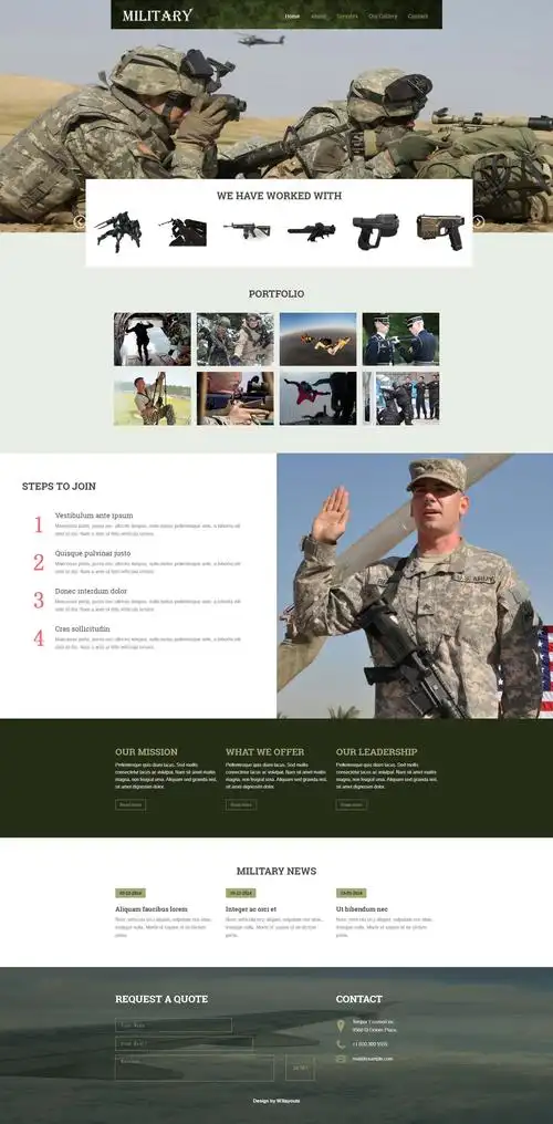 军事教育信息响应式网页模板