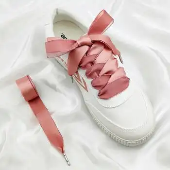 双层绸缎雪纱鞋带彩色丝绸带蝴蝶结蕾丝白鞋缎带鞋带 【2cm豆沙夹纱】