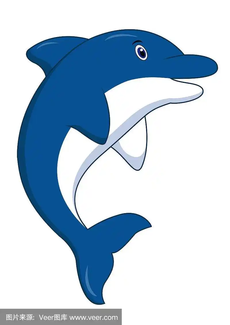 可爱的海豚卡通跳跃