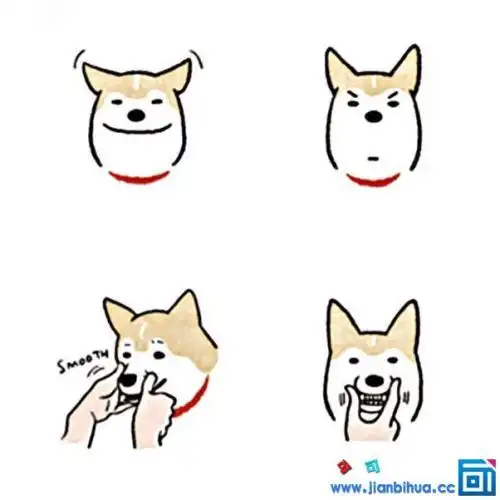 简笔画哈士奇的头像