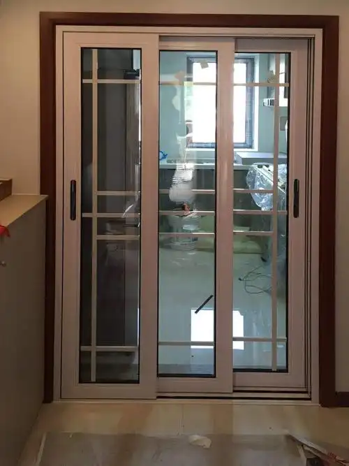 三联动客厅隔断 阳台钛镁合金三轨移门中空双层钢化玻璃推拉门