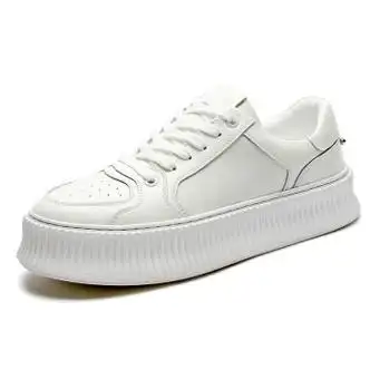 yunth品牌小白鞋男鞋子白侣板鞋男生百搭韩版休闲皮厚底新款2022潮流