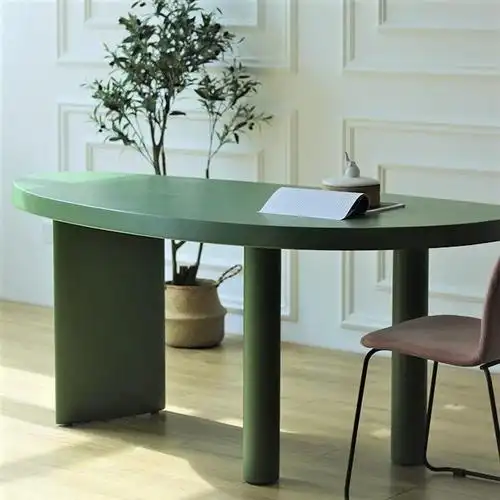 设计师异形书桌写字桌简约北欧家用弧形餐桌不规则电脑办公工作台