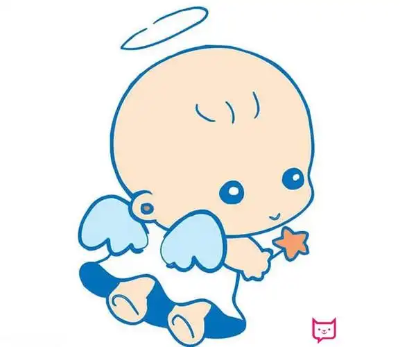 儿童简笔画素材卡通天使宝宝简笔画