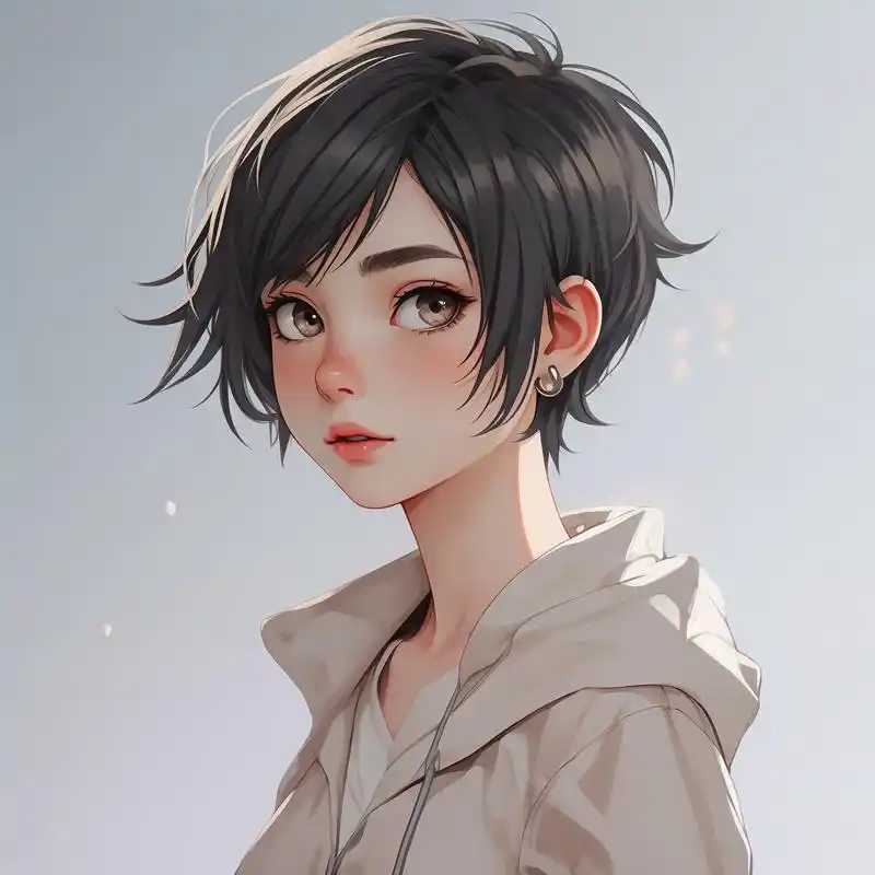 短发高冷女生卡通头像9369♀15 今天给大家分享一组短发高冷