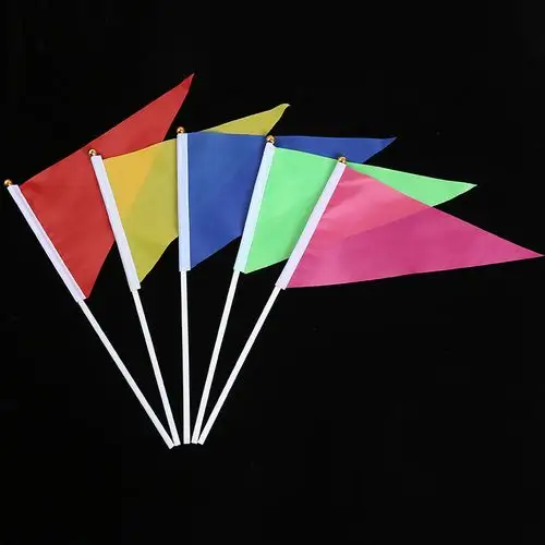 厂家定制导游旗手摇旗手挥旗8号手摇三角广告旗可定制logo