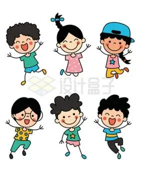 6款开心得跳起来的卡通小朋友5121894矢量图片免抠素材