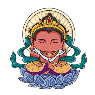 佛祖普贤文殊菩萨如来q版佛像法身手绘图案